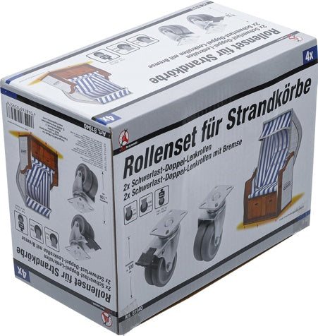 Dvigubų pasukamų ratukų komplektas | Ø 75 mm | 4 vnt. (81940)