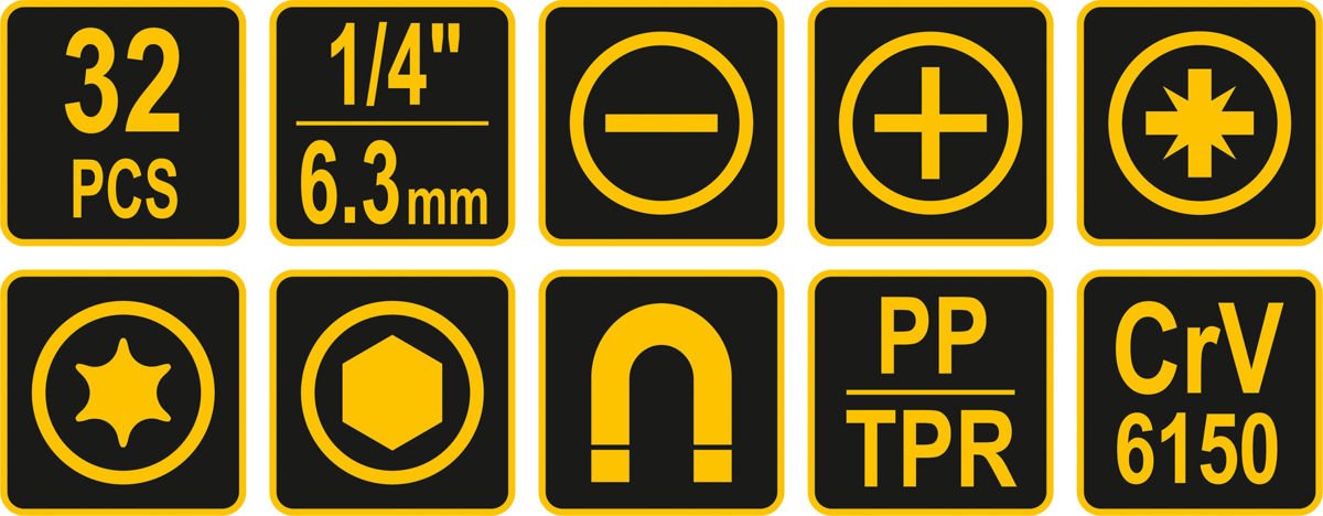 Atsuktuvų rinkinys | lagamine | 32 vnt (60785)