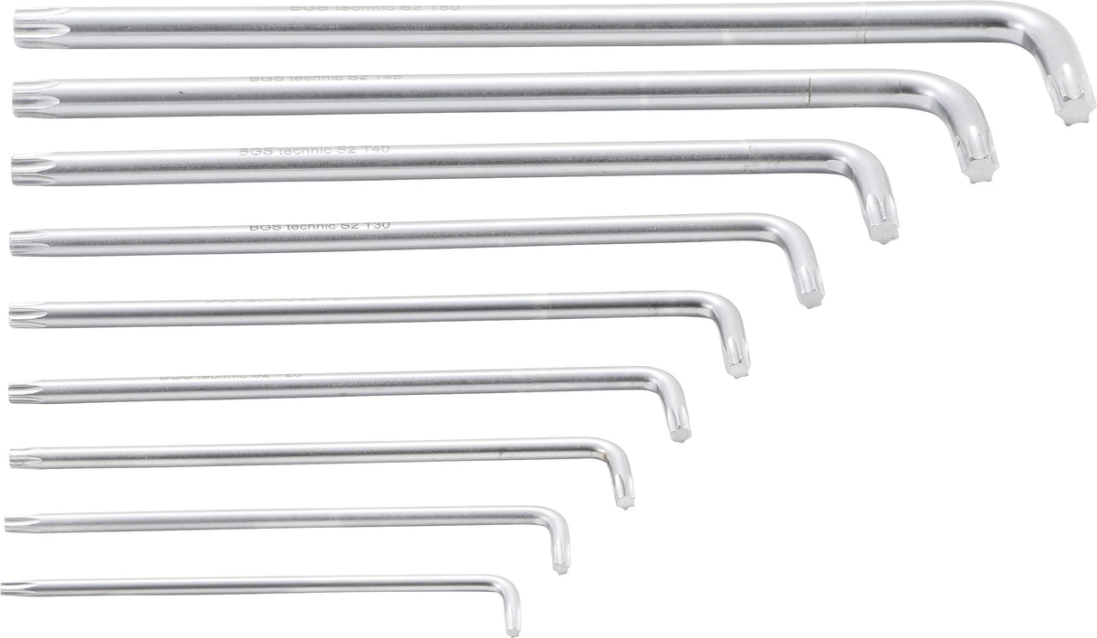 L tipo raktų rinkinys | labai ilgi | T-Star (Torx) T10 - T50 | 9 vnt. (793)