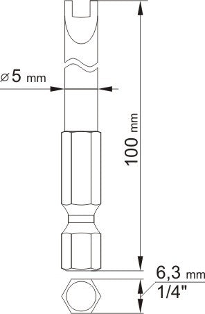 Биты двузубые 1/4", 2 шт.: Nr4x100mm; Nr8x100mm