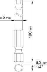 Биты двузубые 1/4", 2 шт.: Nr4x100mm; Nr8x100mm
