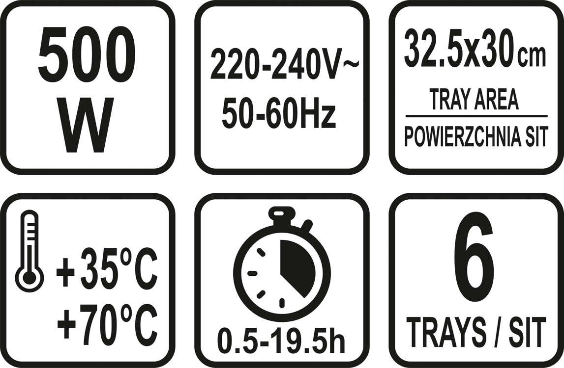 Сушилка для продуктов | 6 поддонов | 420-500W