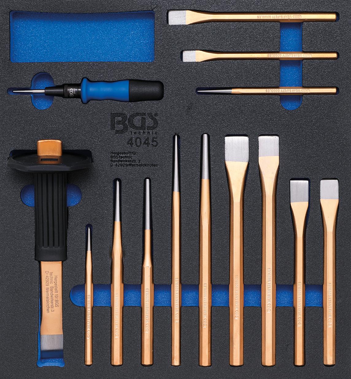 Įrankių dėklas 2/3: Kaltų / išmušėjų / žymeklių rinkinys | 15 vnt. (4045)