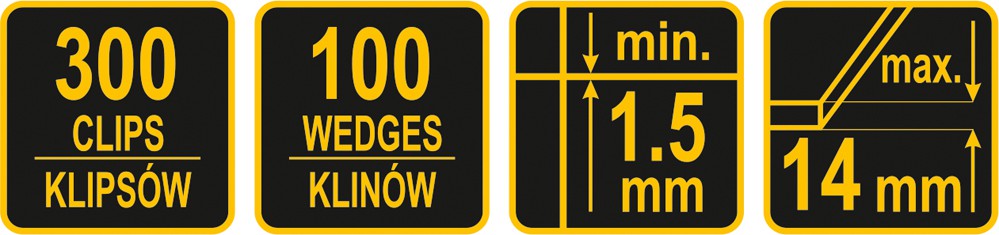 Plytelių išlyginimo sistema | 100 pleištų +300 klipsų (04692)
