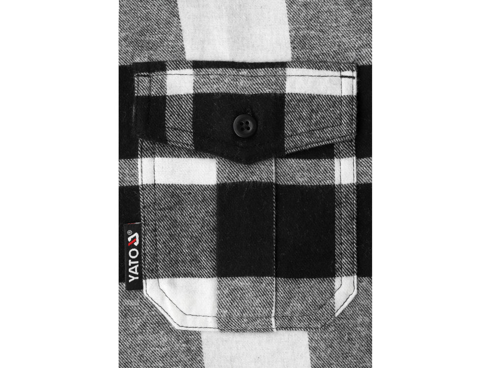 Flaneliniai marškiniai juoda/balta | 100% medvilnė | 2XL dydis (YT-78816)