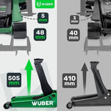 Domkratas su ratukais | žemo profilio | dvigubas stūmoklis | 65- 500 mm | 3.5 t (FJ25-C)