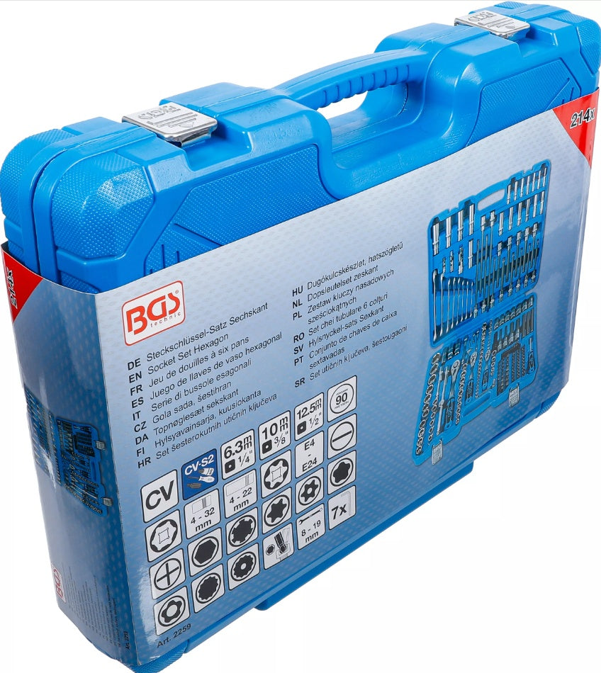 Įrankių rinkinys | 6.3 mm (1/4") / 10 mm (3/8") / 12,5 mm (1/2") | 213 vnt. (2259)