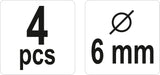 DOWELLING CENTRE POINTS 6MM/ 4PCS (YT-44104)