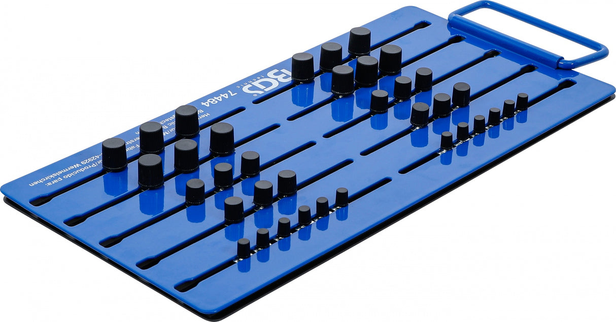 Magnetinė lenta | su išoriniais kvadratais | 36 galvutėms | 6.3 mm (1/4") / 10 mm (3/8") / 12,5 mm (1/2") (74484B)