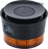 Belaidis besisukantis įspėjamasis švyturėlis | geltonas | su magnetu | 12 V / 24 V | Ø 130 mm (70343)