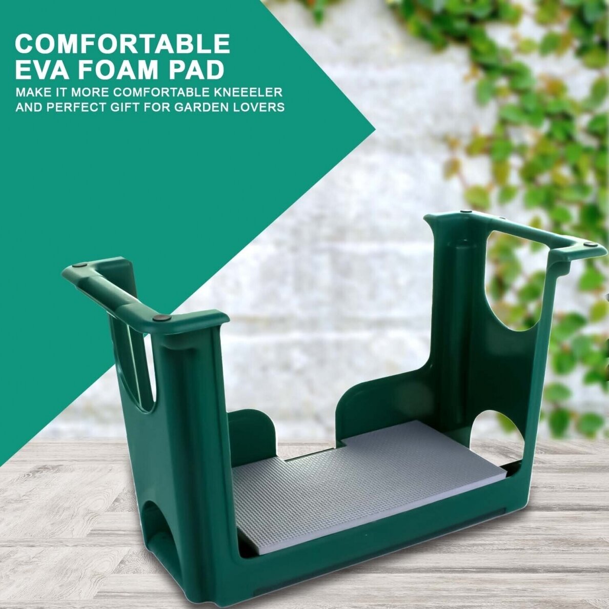 Atlenkiama sodo taburetė su įrankių skyriumi | 3 viename (KS3T)