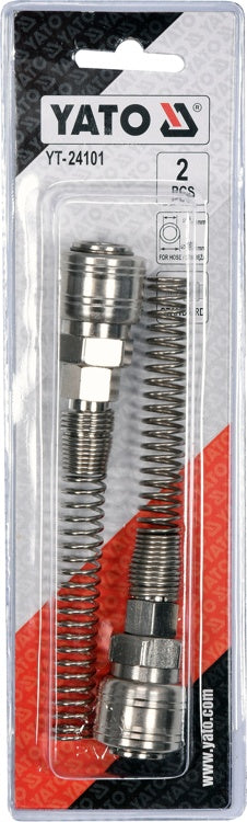 Greitos jungtys žarnai (lizdai) su spyruoklėmis 6x10 mm, 2 vnt. (YT-24101)