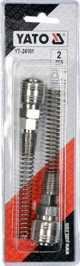 Greitos jungtys žarnai (lizdai) su spyruoklėmis 6x10 mm, 2 vnt. (YT-24101)