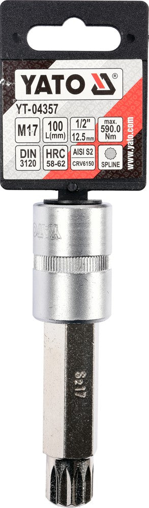 Бита запрессованная в головку 1/2", M17 x 100 mm