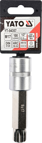 Бита запрессованная в головку 1/2", M17 x 100 mm