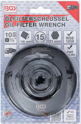 Tepalo filtro raktas | 15-kampų | Ø 106 mm | Fiat, Iveco, MAN, Scania (1019-106)