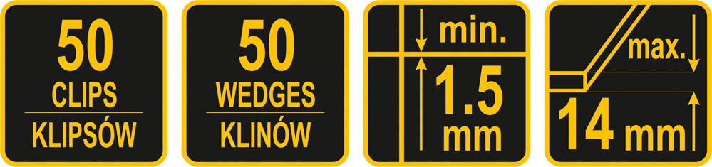 Plytelių išklijavimo sistema | 50 pleištų +50 klipsų (04691)