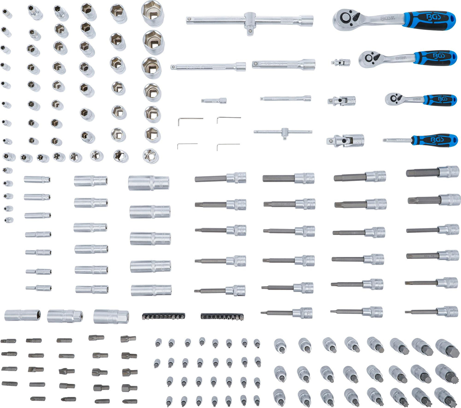 Įrankių dėklas XL: Galvučių rinkinys | 6.3 mm (1/4") / 10 mm (3/8") / 12,5 mm (1/2") | 216 vnt. (74434)