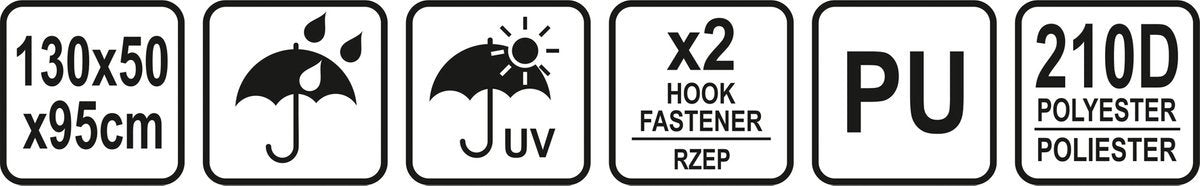 Uždangalas griliams | atspari Oksfordo medžiaga | poliuretanas | 130 X 50 X 95 cm (99761)