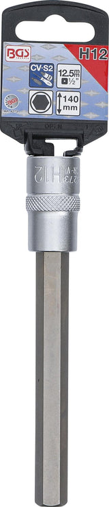 Antgalis įpresuotas į galvutę | ilgis 140 mm | 12,5 mm (1/2") | hex šešiakampis 12 mm (4273)