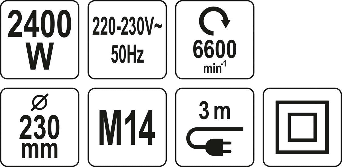 Kampinis šlifuoklis | 2400 W / 230 mm (YT-82105)