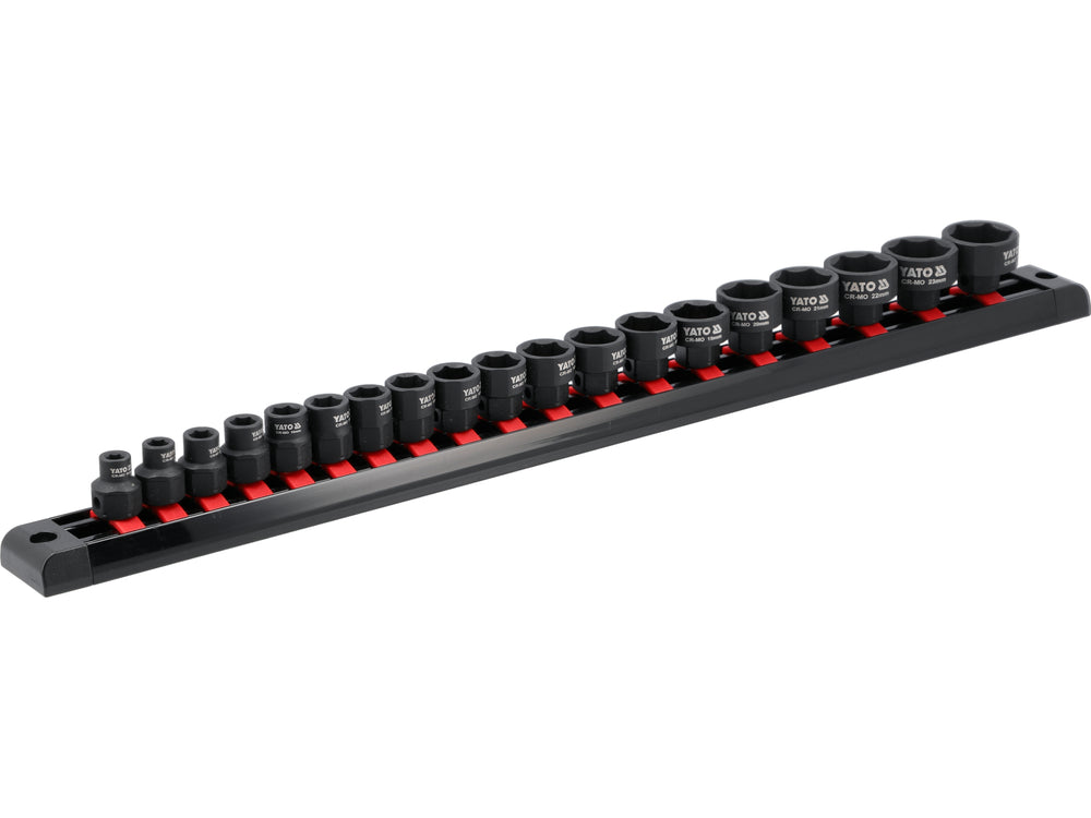 Smūginių galvučių rinkinys, šešiakampės | 9.5 mm (3/8") | 6 - 24 mm | 19 vnt. (YT-10249)