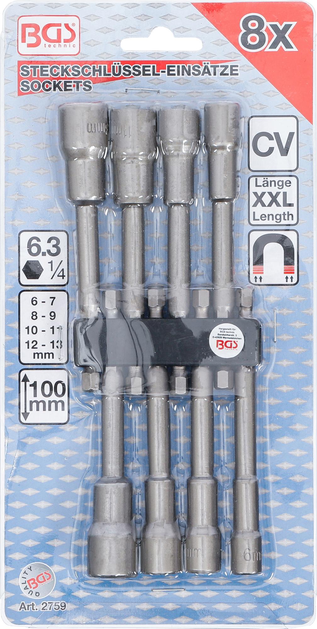 Galvučių rinkinys | ilgas tipas | 6.3 mm (1/4") | elektriniams gręžtuvams | 6 - 13 mm | 8 vnt. (2759)