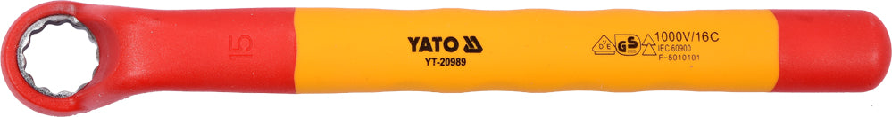 Izoliuotas veržliaraktis elektrikui kilpinis 15mm VDE (YT-20989)