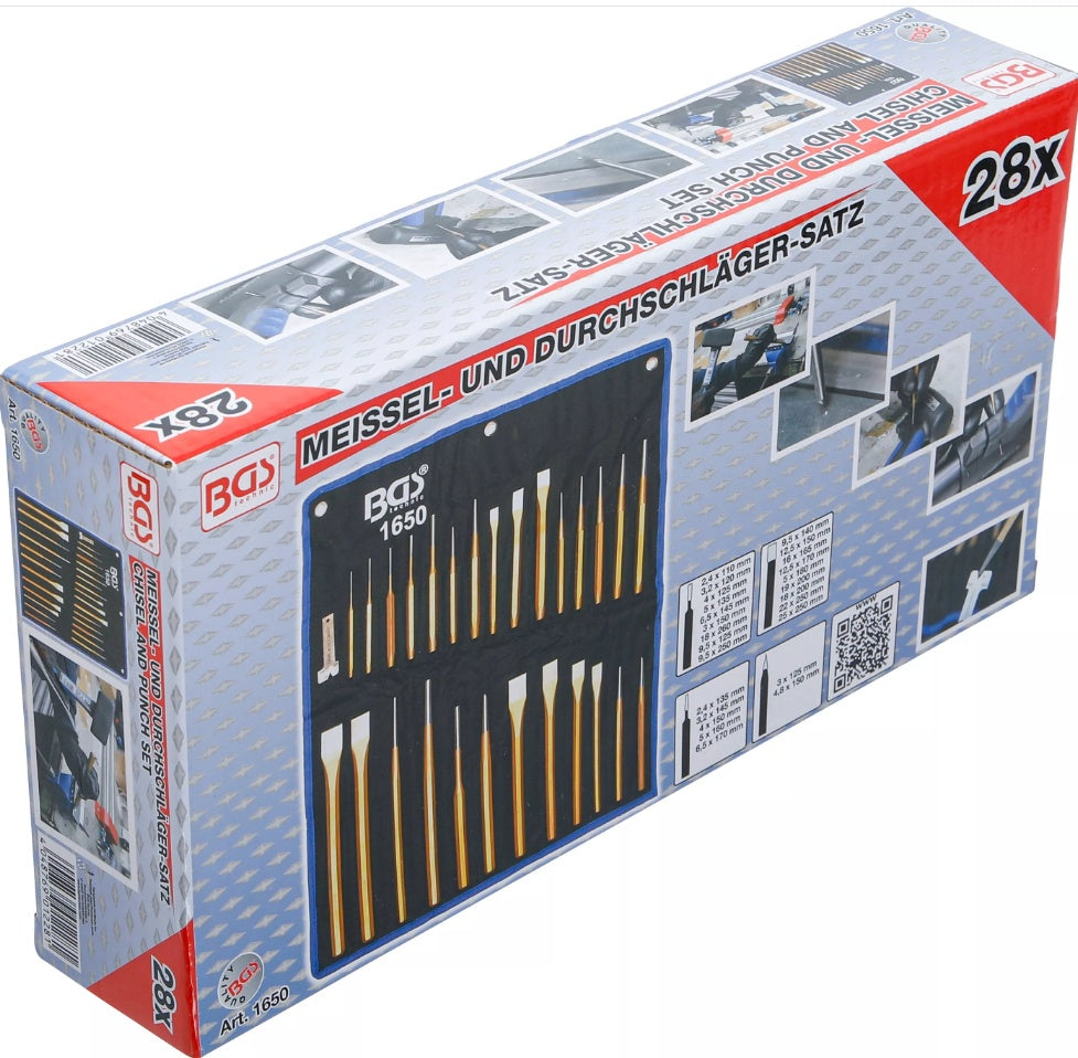 Kaltų / išmušėjų / žymeklių rinkinys | 28 vnt. (1650)