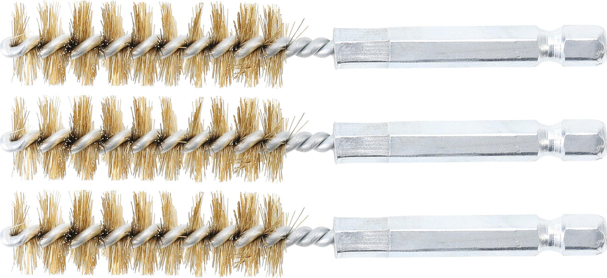 Žalvariniai šepečiai vamzdeliams | 14 mm | 6,3 mm (1/4") | 3 vnt. (3078-14-M)