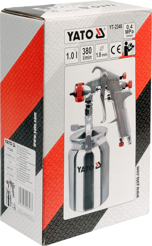 Dažymo pistoletas su apatiniu bakeliu | 1000 ml / Ø1.8 mm (YT-2346)