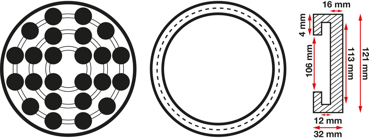 Guminis padas | auto keltuvams | Ø 120 mm (6471)