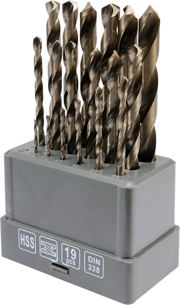 Grąžtų metalui rinkinys HSS | 1-10 mm | 19 vnt. (SK38214)