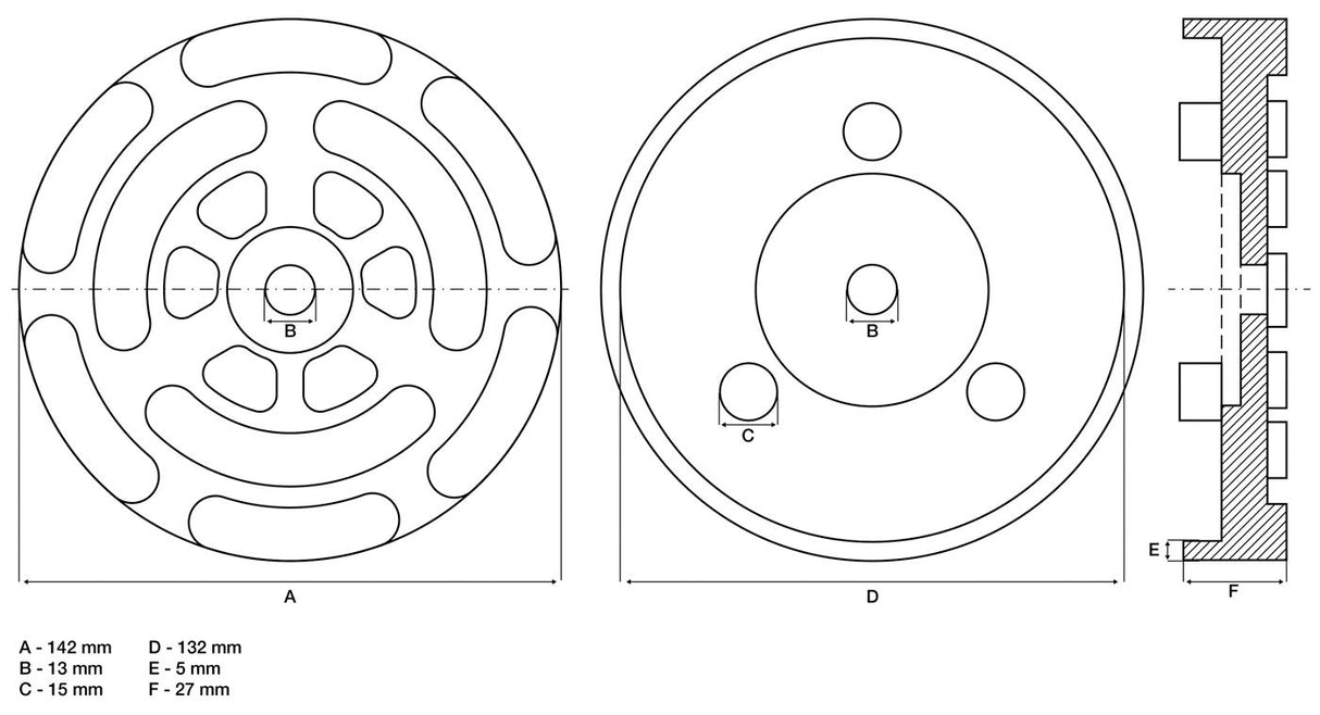Guminis padas | auto keltuvams | Ø 140 mm (6476-2)