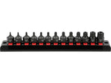 Smūginiai antgaliukai su skylutėmis TORX | T10 - T70 | 3/8" | 13 vnt (YT-10668)