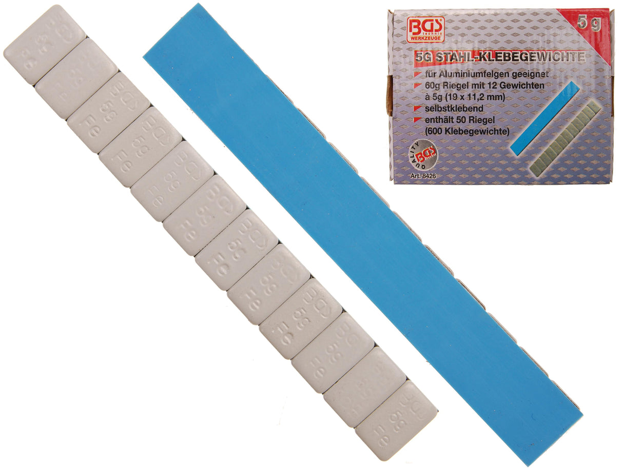 Ratų balansavimo svareliai | 12 x 5 g | 50 vnt. (8426)