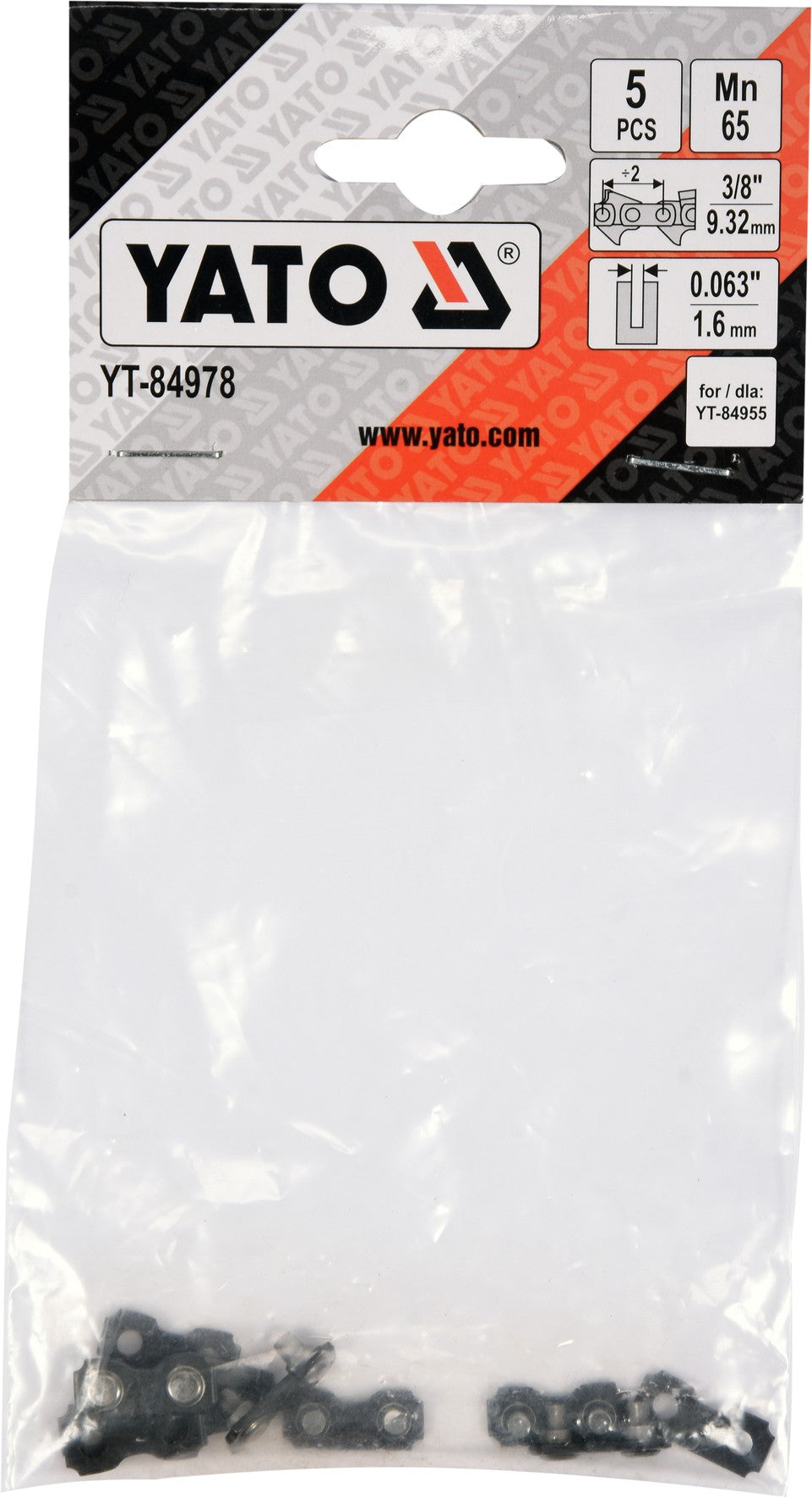 Pjūklo grandinės sujungimų rinkinys | 3/8" / 0,063" | 5 vnt. (YT-84978)