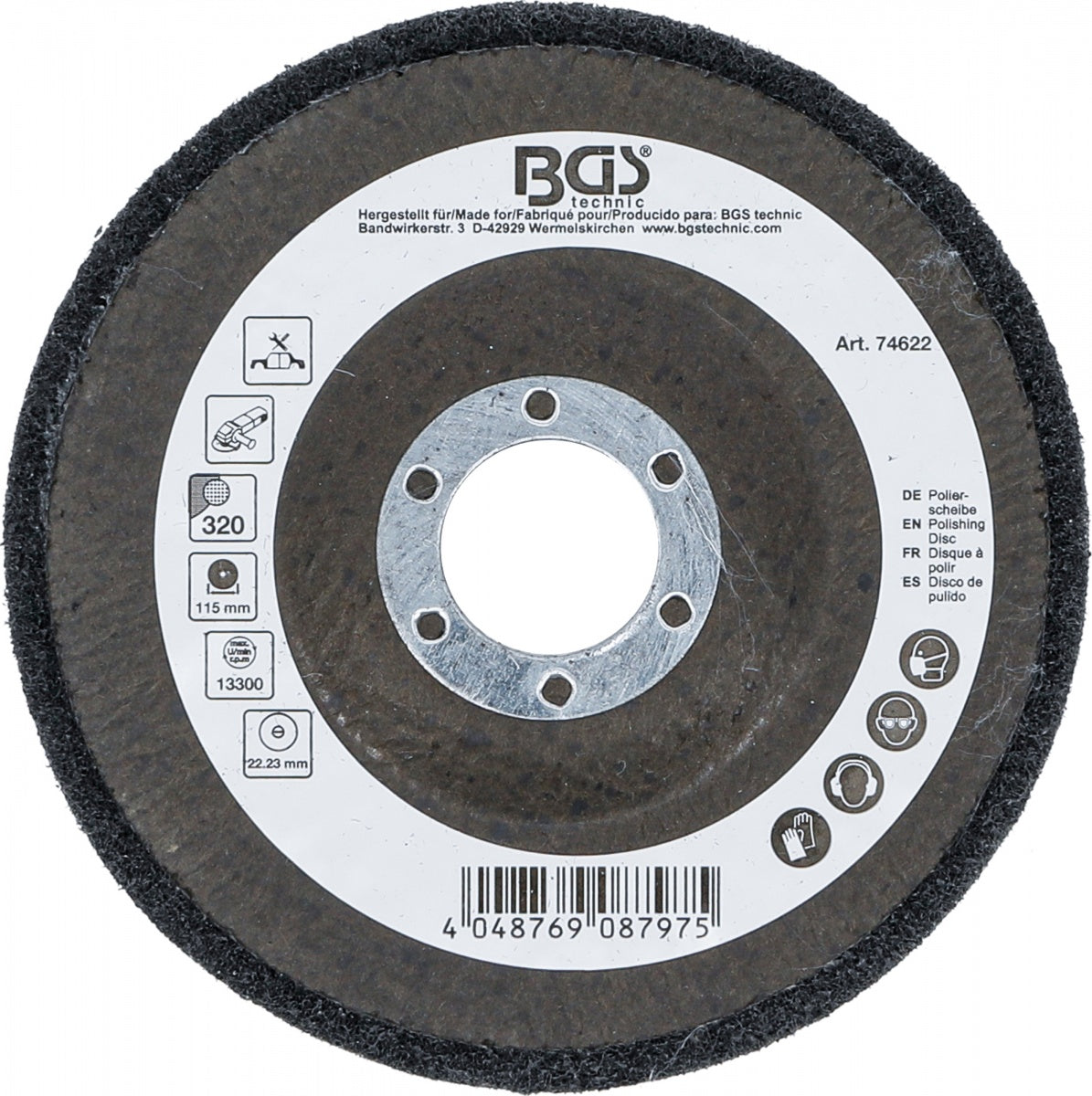 Poliravimo diskas | Silikono karbidas | Ø 115 mm | Grūdelių dydis 320 (74622B)