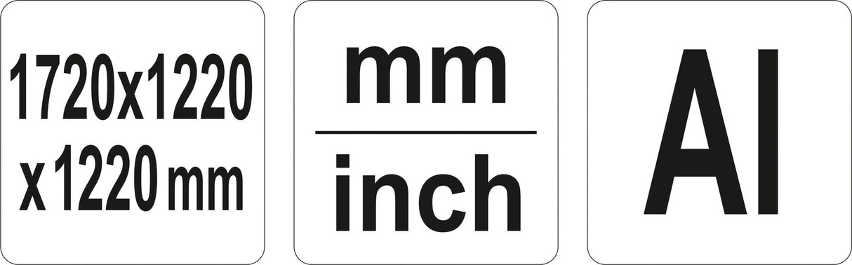 Kampainis sudedamas aliuminis | Gabaritai 1220 X 1720 X 1220 mm (YT-70851)