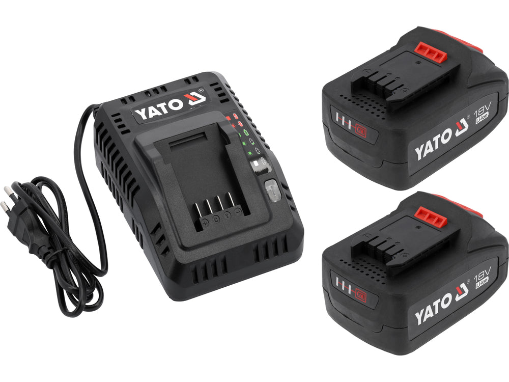 2 x 4.0 Ah baterijų ir greito 4.5A įkroviklio rinkinys | 18V (YT-828510)