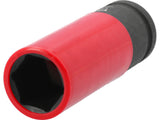 Galvutė smūginė ilga plonasienė | su plastikine apsauga | 12,7 mm (1/2") | 21 mm (YT-10587)