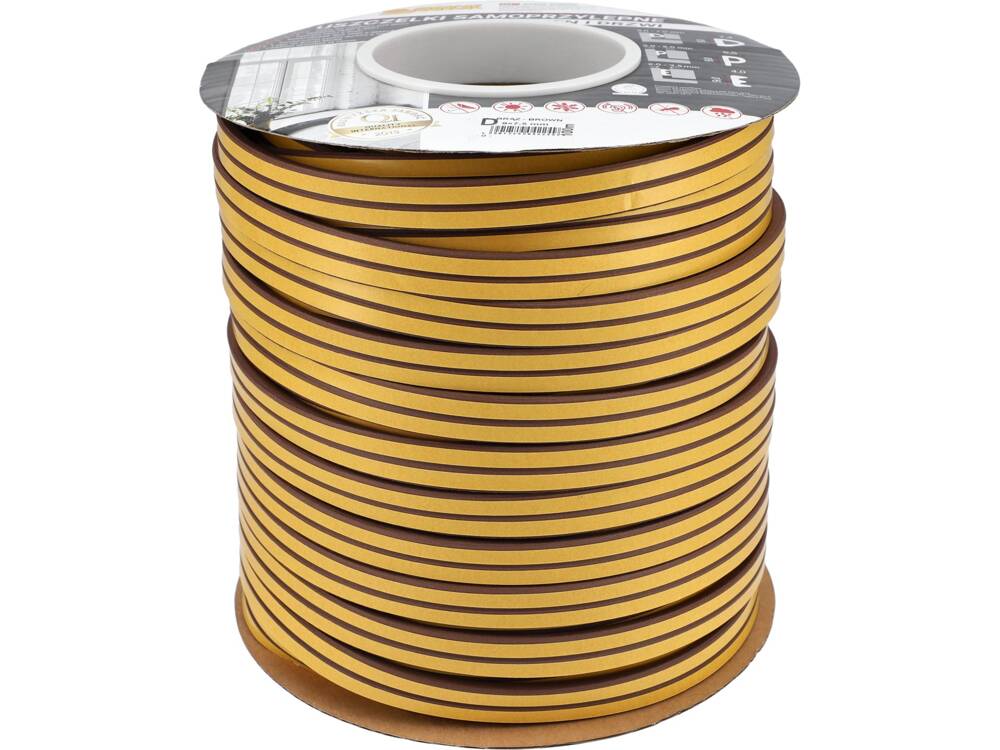 Lipni sandarinimo juosta langams, durims 100m, D-profilis, ruda (76767)