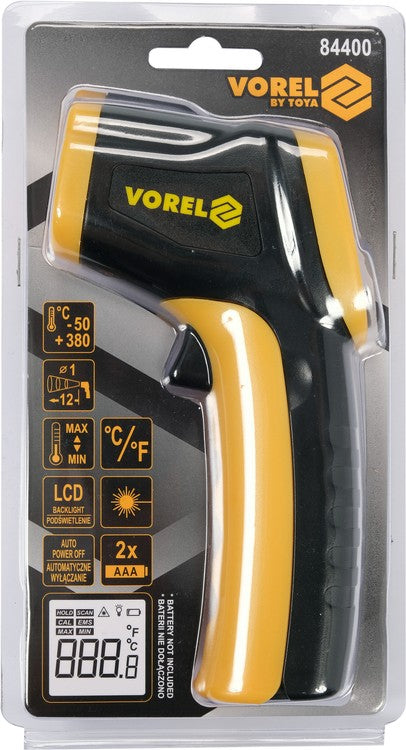 Skaitmeninis lazerinis termometras | LCD ekranas | -50C + 380C (84400)