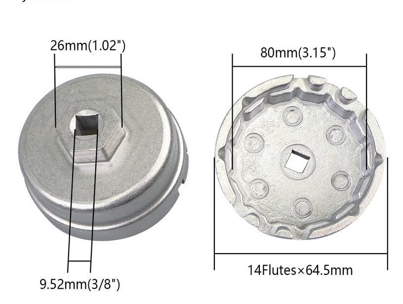 Lėkštelė tepalo filtrui | 14-kampų | Ø 64.5 mm | Toyota (OFW-65)