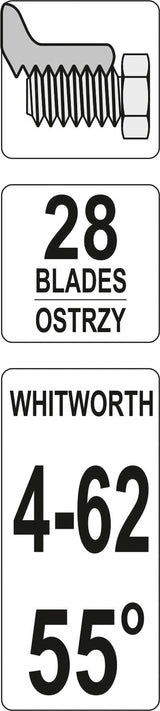 Sriegio matuoklis | 28 lapelių | 4 - 62 | colinis (YT-29982)