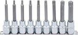 Įpresuotų antgalių rinkinys | 12.5 mm (1/2") | T-Star (Torx) T20 - T60 | 9 vnt. (5177)