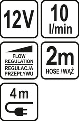 Nešiojamas turistinis dušas | 12V | 10L / min (82991)