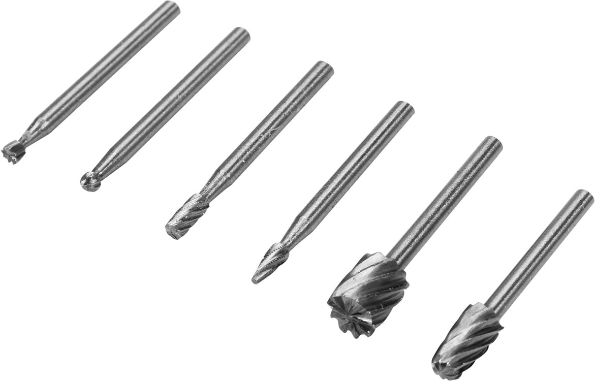 Šlifavimo antgalių rinkinys graveriui | HSS | 6 vnt. (25405)