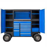 Įrankių spinta ant ratukų | 13 stalčių | mobili įranga ant ratukų | mėlyna (419900B)