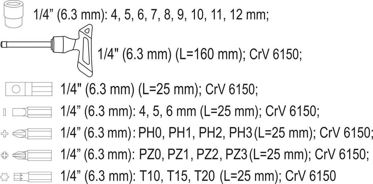 Набор бит с трещоточной рукояткой | 25 шт.